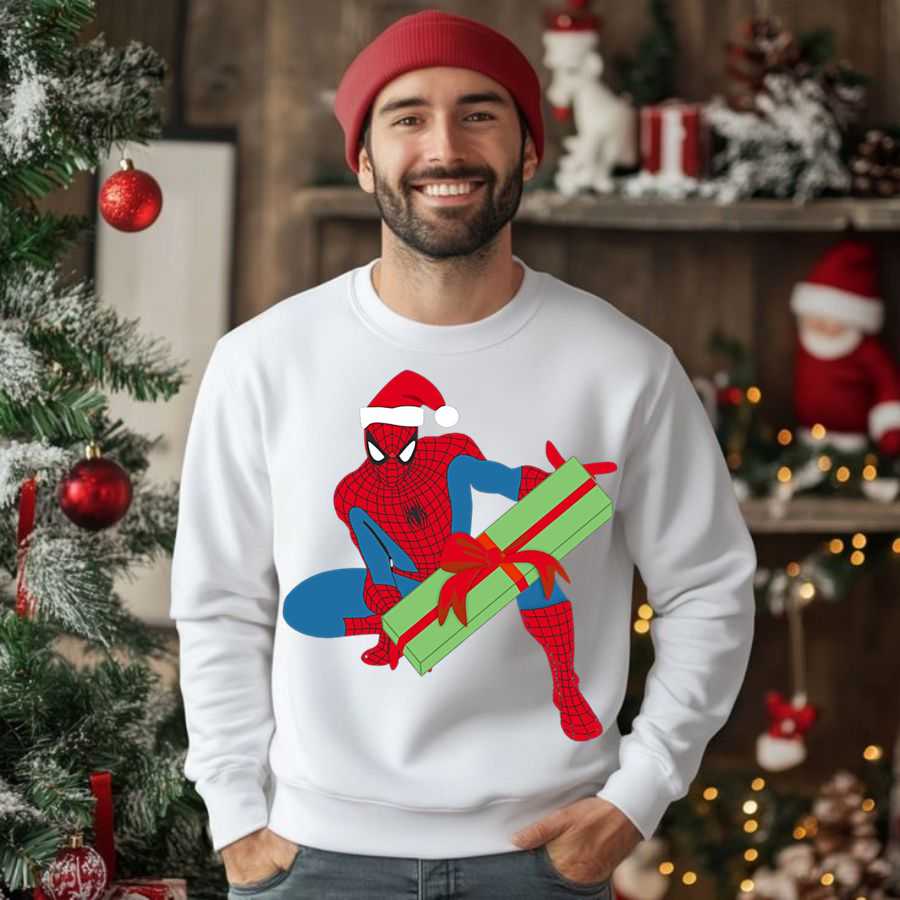 Classic Spider-Man Ugly Christmas Sweater Style Sweatshirt 2 Classic Spider-Man Ugly Christmas Sweater Style Sweatshirt 2